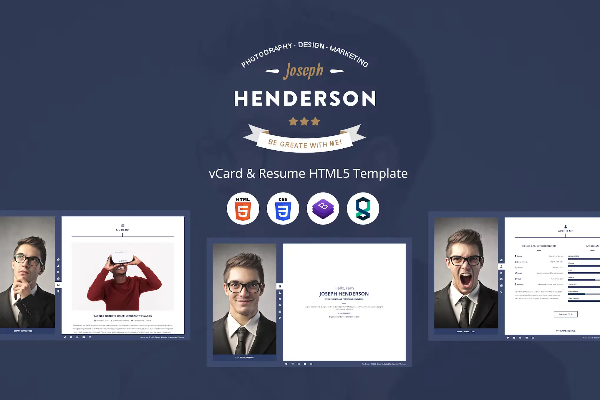 Henderson – vCard & Resume HTML5 Template