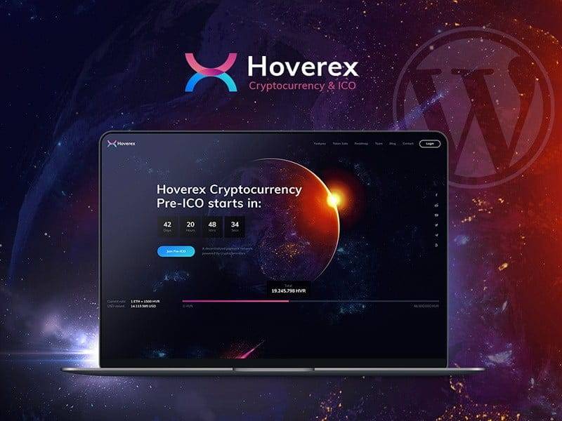 Hoverex – Cryptocurrency & ICO WordPress Theme + Spanish