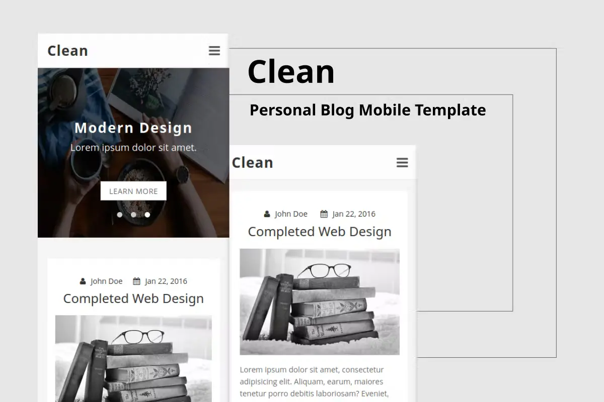 Clean – Personal Blog Mobile Template